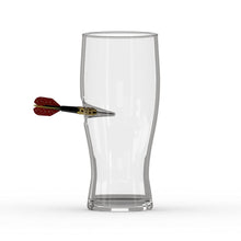 Load image into Gallery viewer, Dart Pint Glass - 20oz Pint Glass with Embedded Mini Dart
