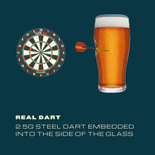 Load image into Gallery viewer, Dart Pint Glass - 20oz Pint Glass with Embedded Mini Dart
