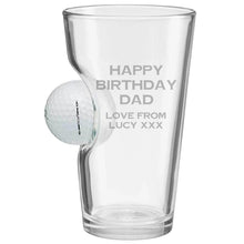 Load image into Gallery viewer, Personalised Golf Ball Pint Glass
